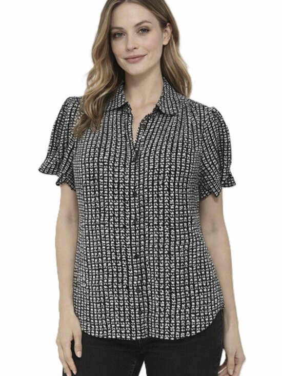Tahari Tops - Tahari Short Sleeve Button Down Blouse